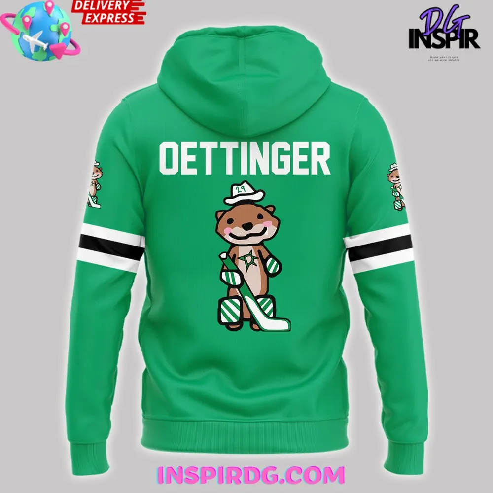 -Dallas Stars Oettinger White Away Special Green Hoodie