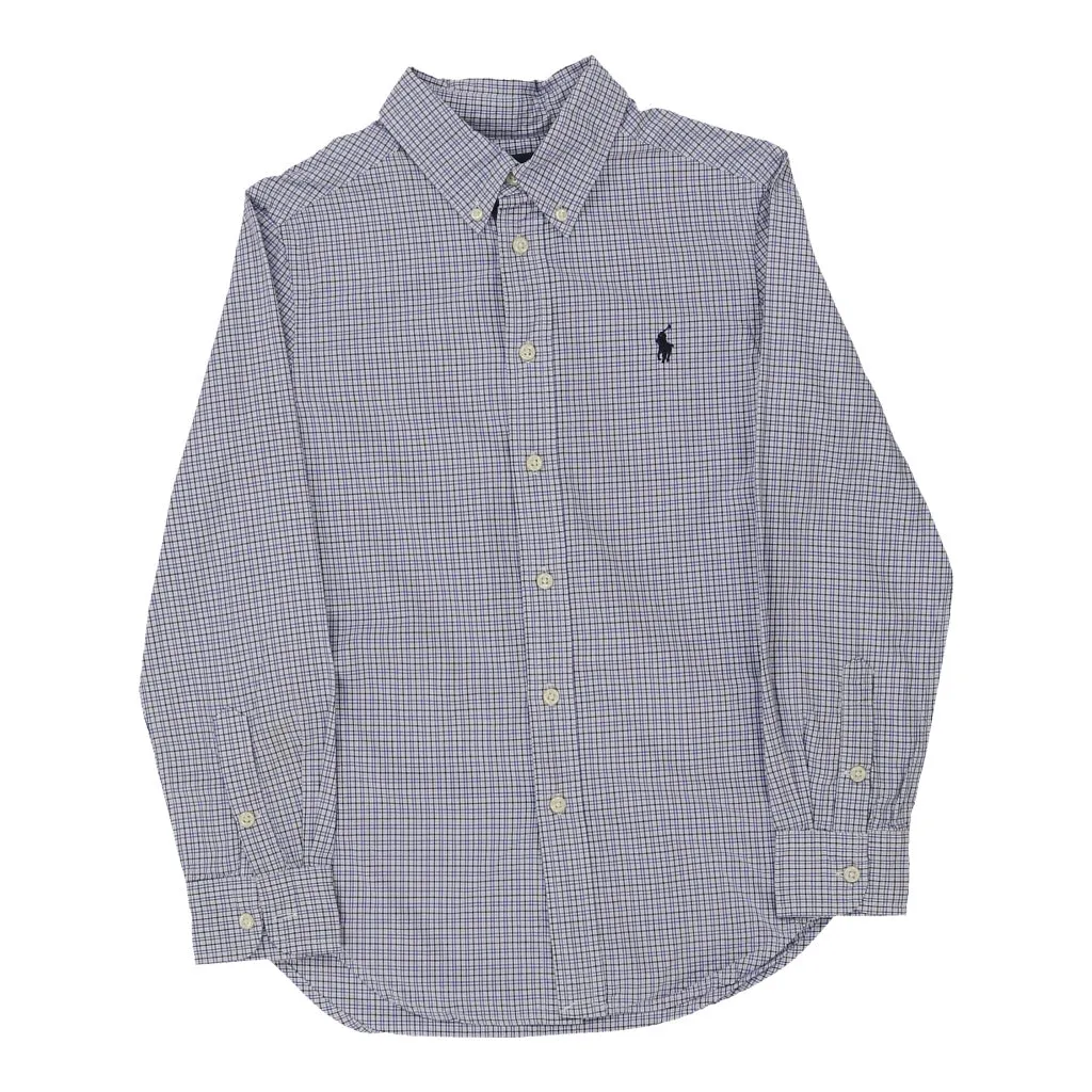 Age 8-9 Ralph Lauren Checked Shirt - Medium Blue Cotton