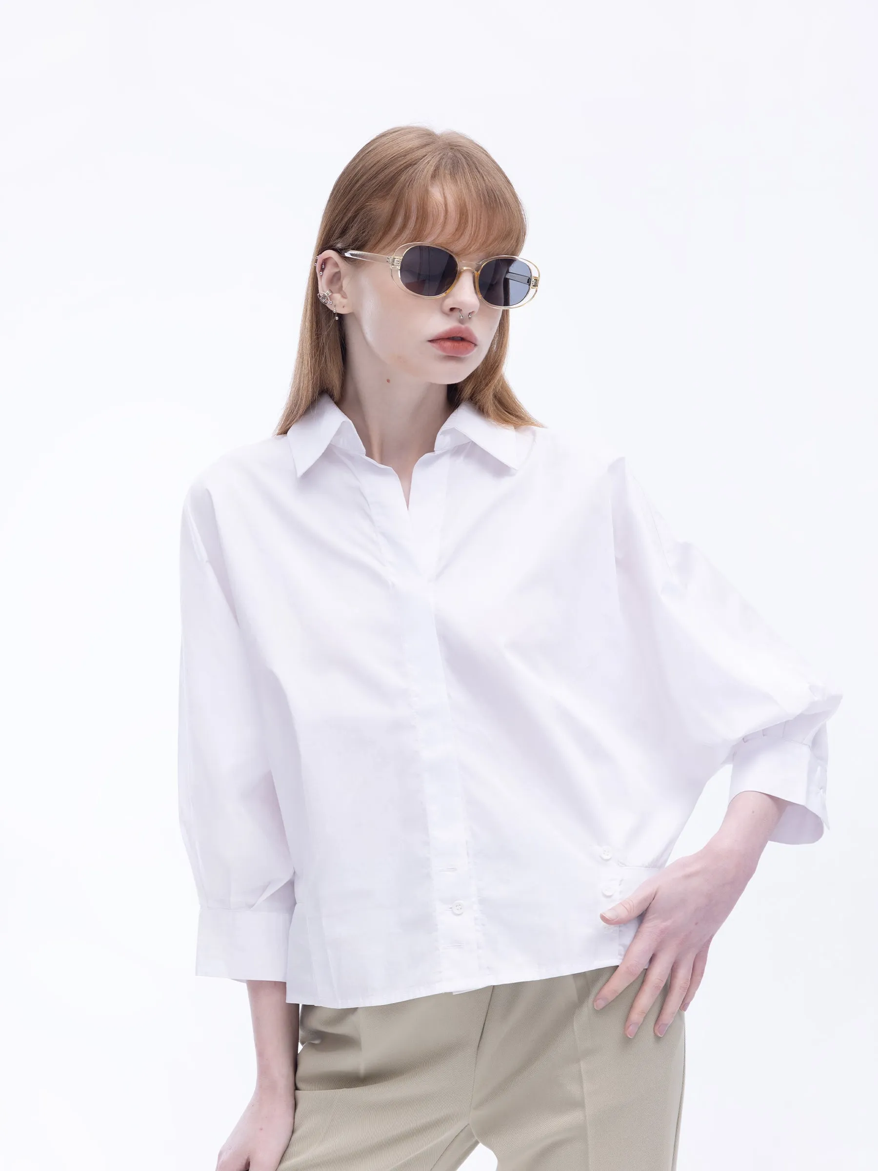 Back Pleated Short Shirt