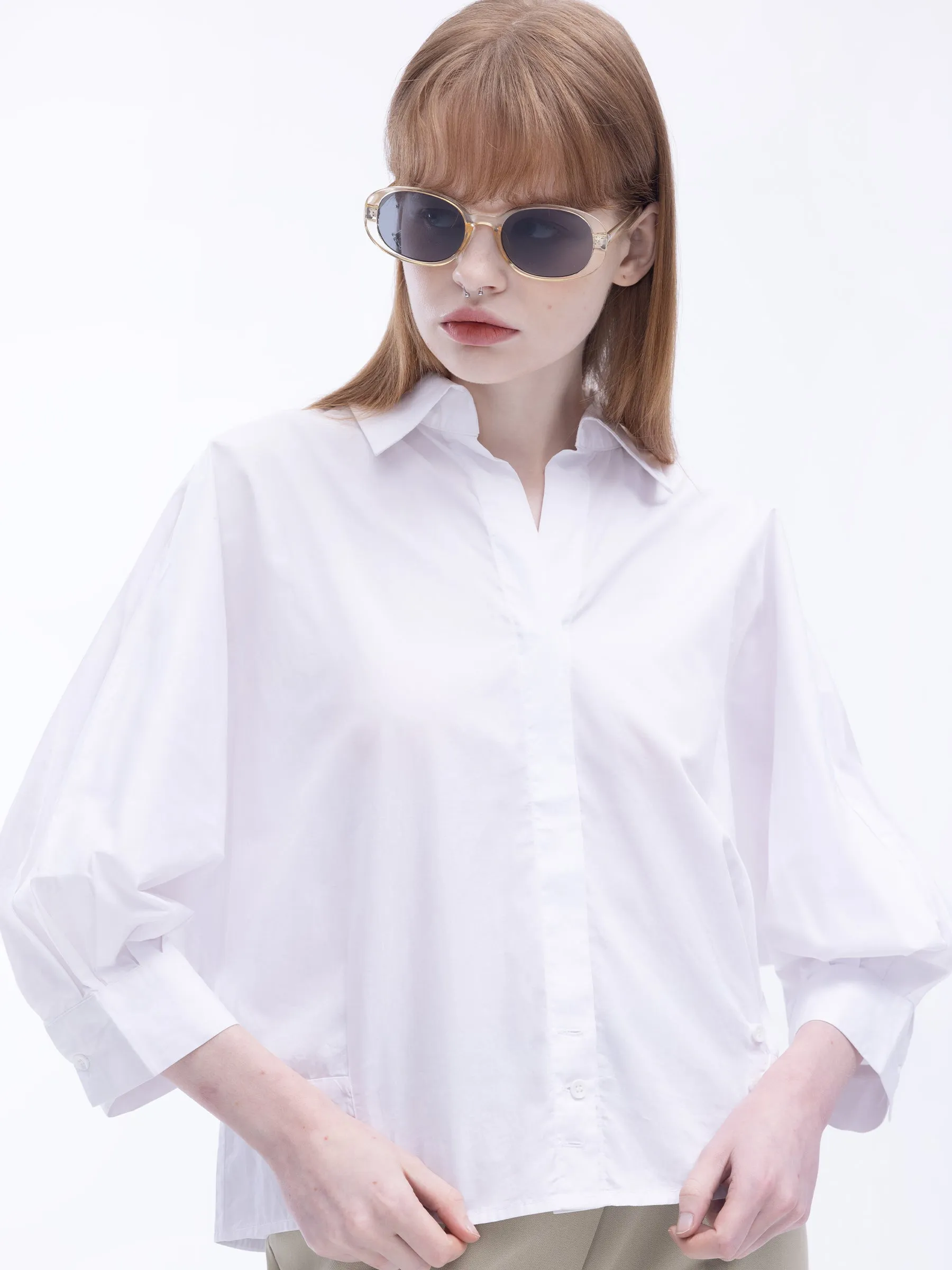 Back Pleated Short Shirt