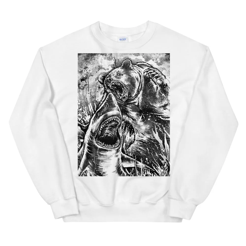 BEAR VS SHARK GRAPHIC SWEATSHIRT