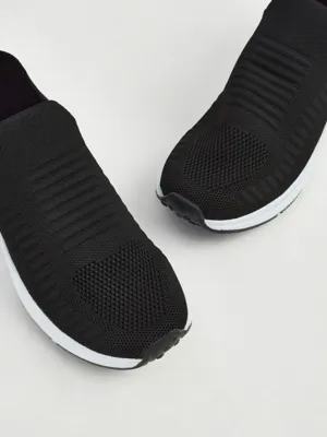 Black Knitted Slip On Trainers | Women | George at ASDA