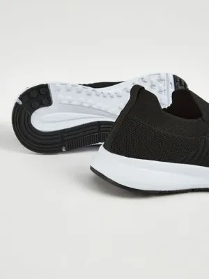 Black Knitted Slip On Trainers | Women | George at ASDA