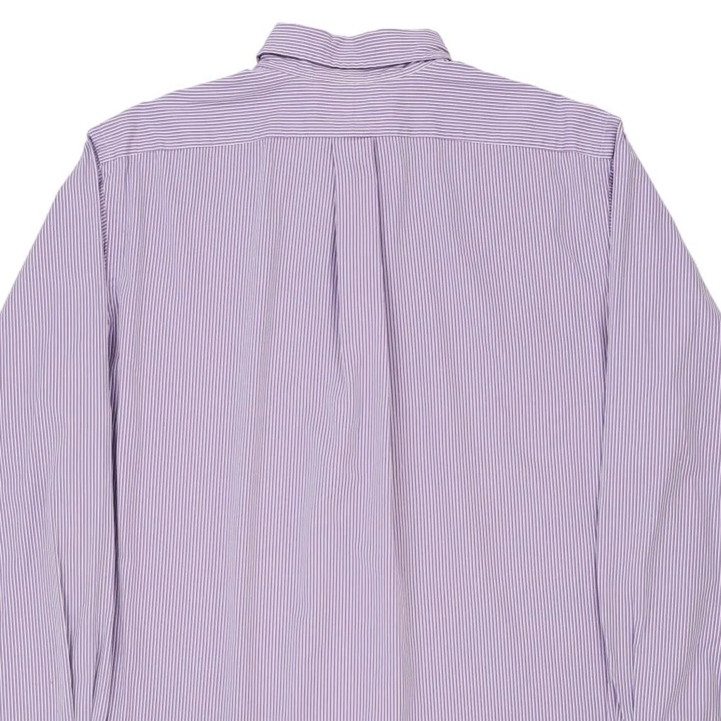 Classic Fit Ralph Lauren Striped Shirt - Large Purple Cotton