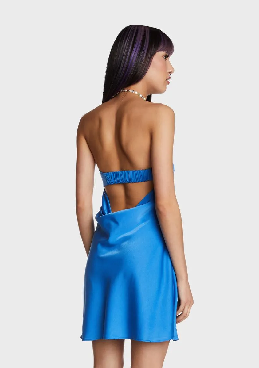 Crystal Clear Slip Dress - Blue-