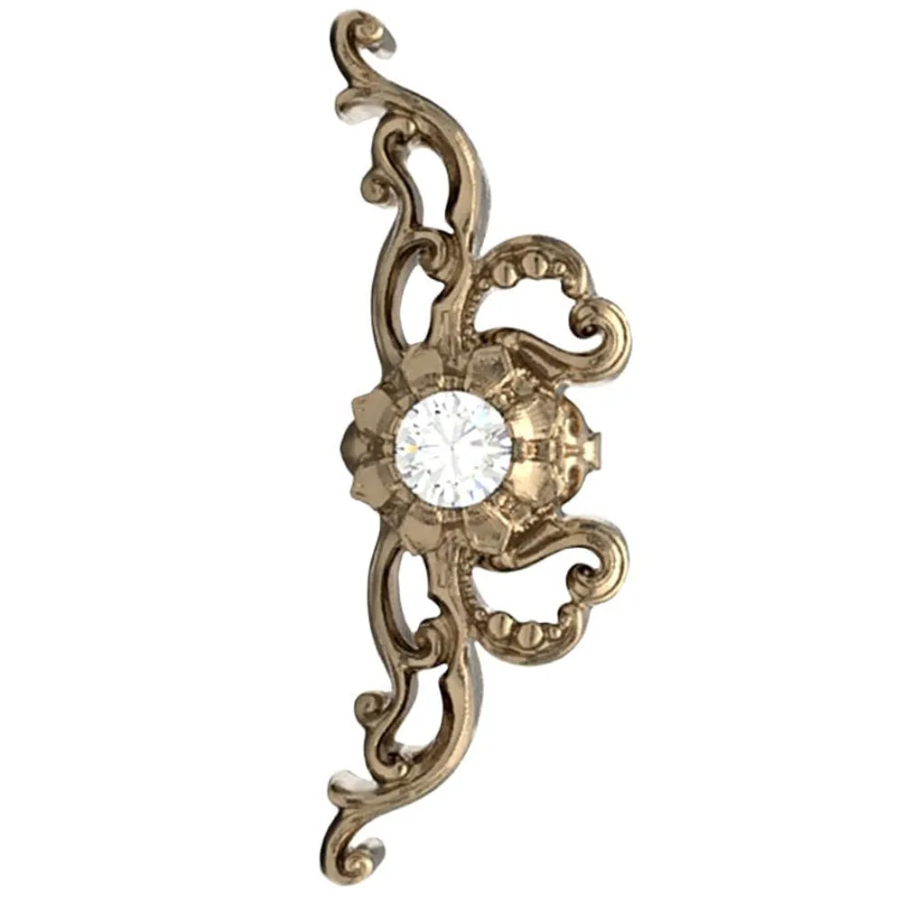 Flourish 2 Threaded End in White Gold with Brilliant-Cut Gem