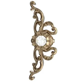 Flourish 2 Threaded End in White Gold with Brilliant-Cut Gem