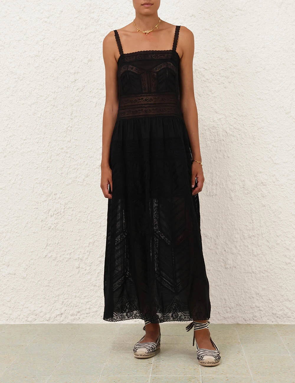 --Halliday Lace Trim Slip Dress-