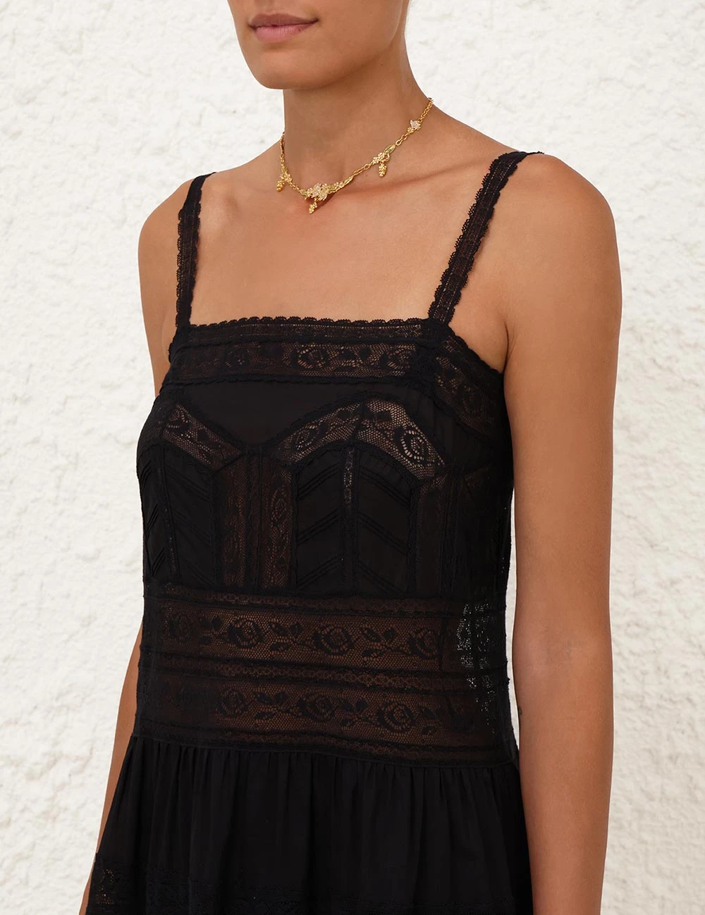 --Halliday Lace Trim Slip Dress-