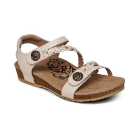  Jillian Braided Quarter Strap Sandal in Ivory  