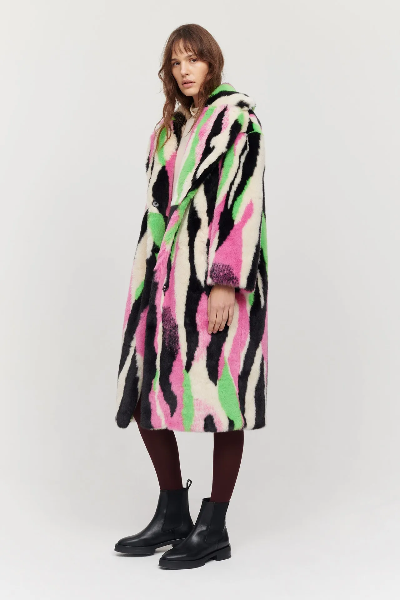 KATIE COAT MULTI STRIPE