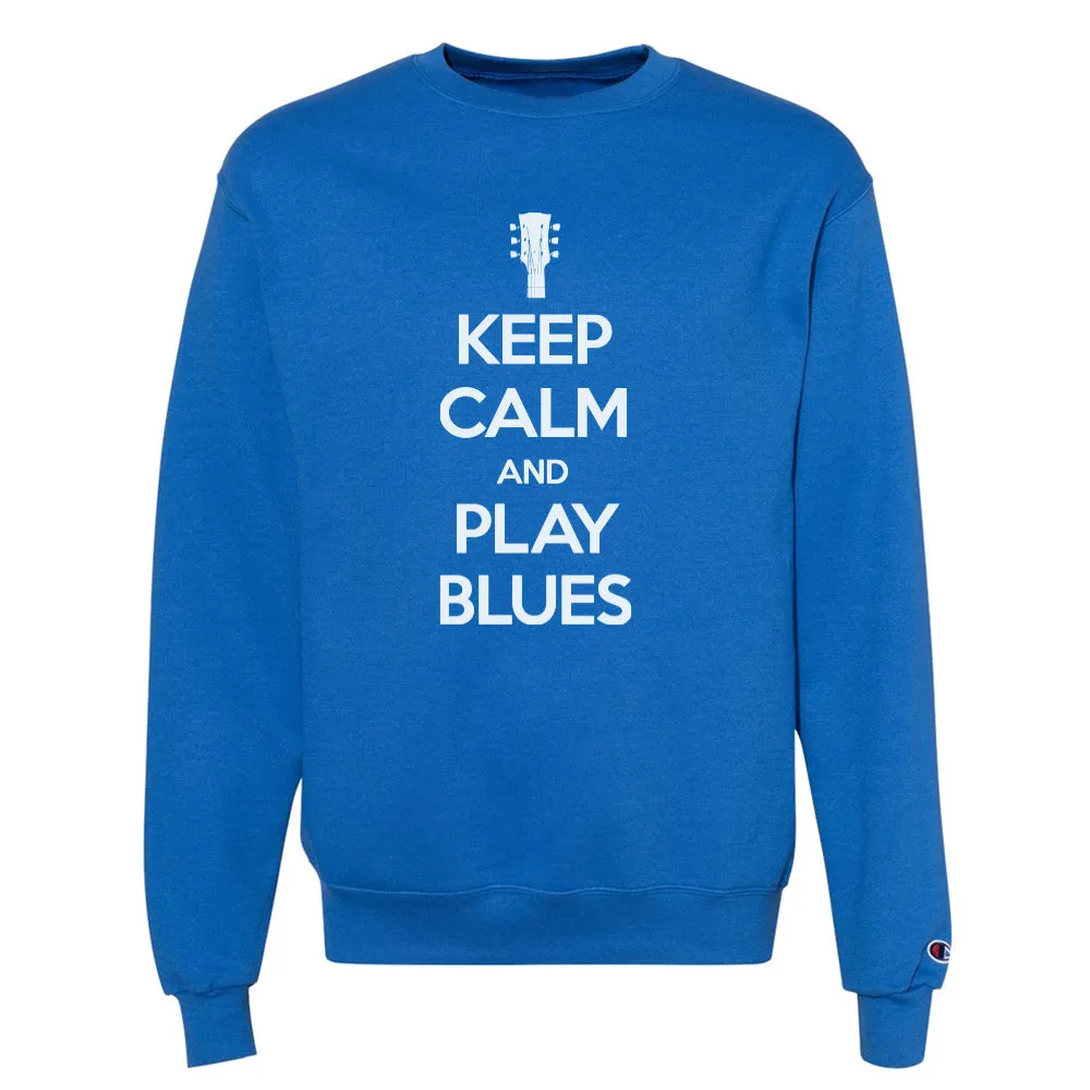 Keep Calm and Play Blues Champion Crewneck Sweatshirt (Unisex)