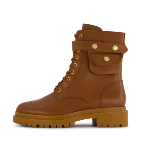 Lauren Ralph Lauren shoes Cammie Burnished Leather Boot Deep Saddle Tan