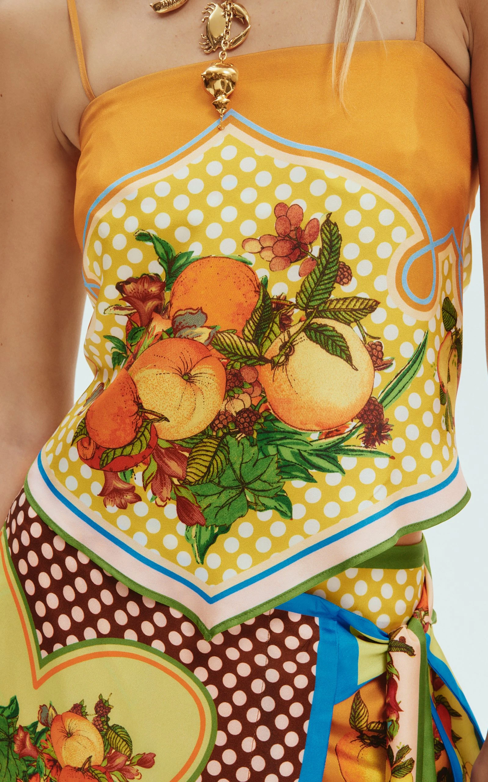 --Lemonis Silk Scarf Top-
