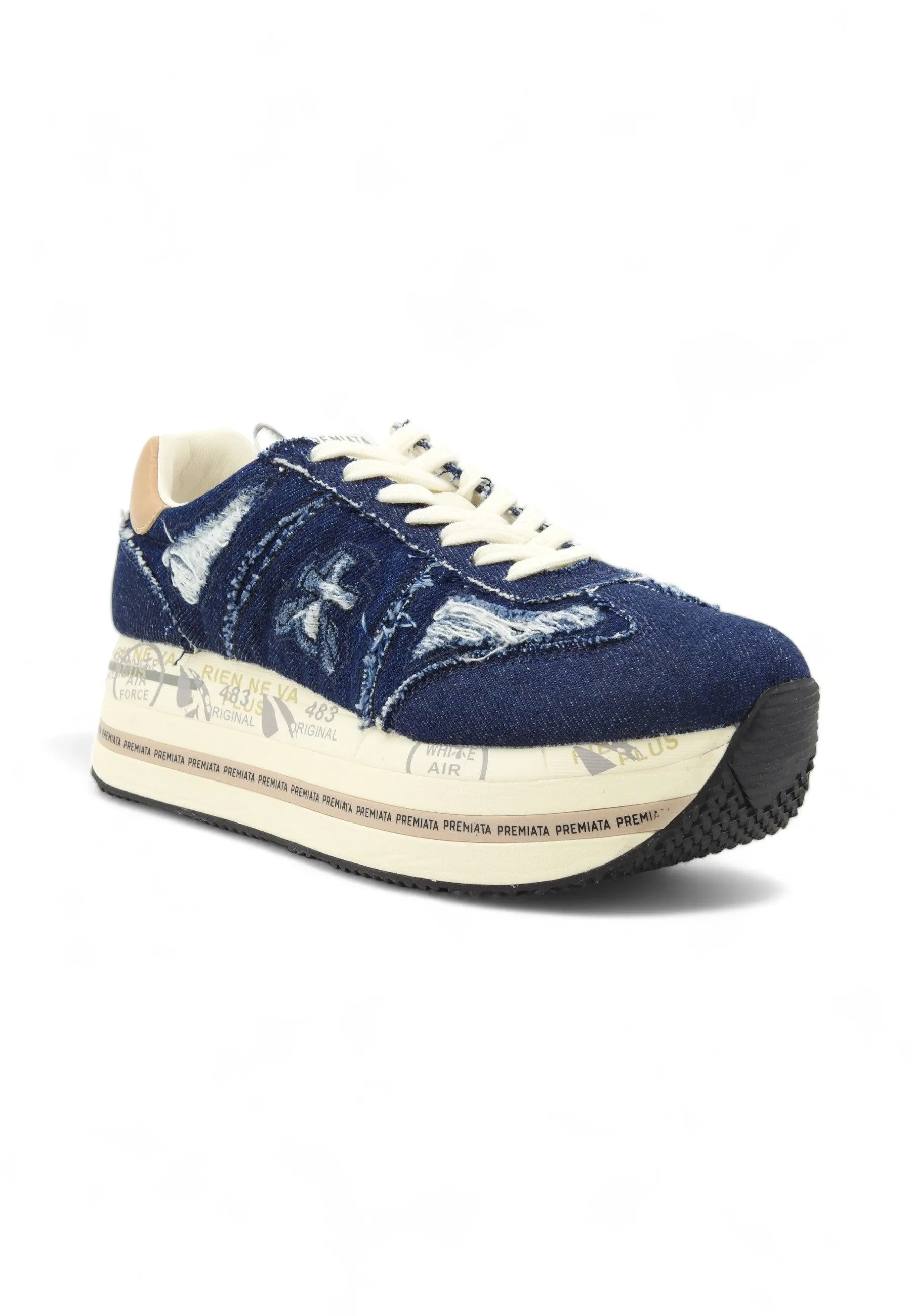 PREMIATA Sneaker Donna Denim Jeans Blu BETH-6714