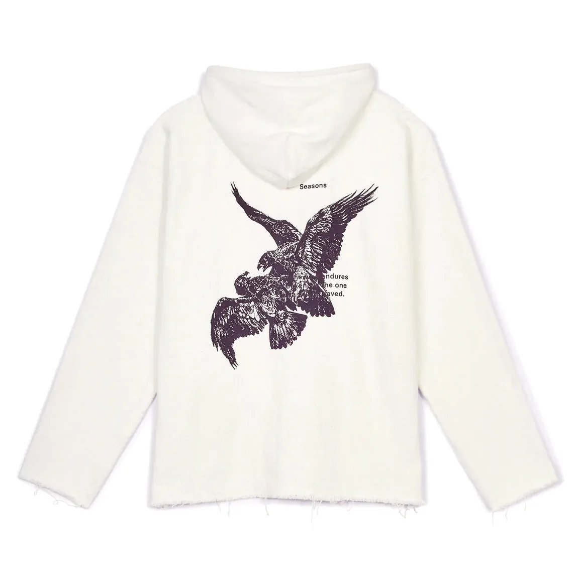 Purple Brand Cotton Ecru Printed Beach Hoody