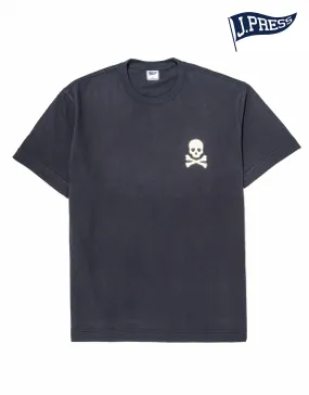 SKULL AND CROSSBONES T-SHIRT - NAVY