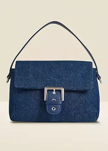 Sosandar Denim Buckle Detail Shoulder Bag | Grattan