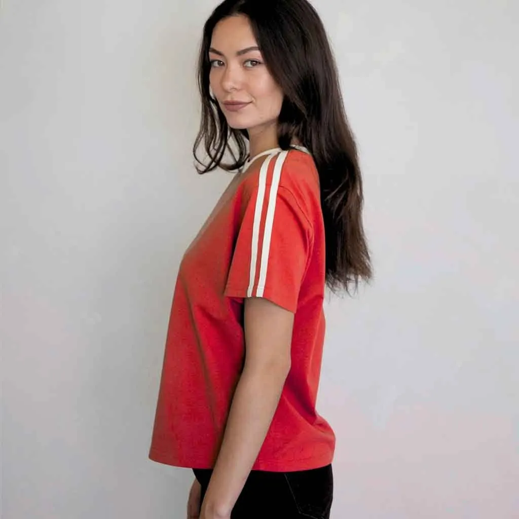 Sporty Varsity Tee - Red