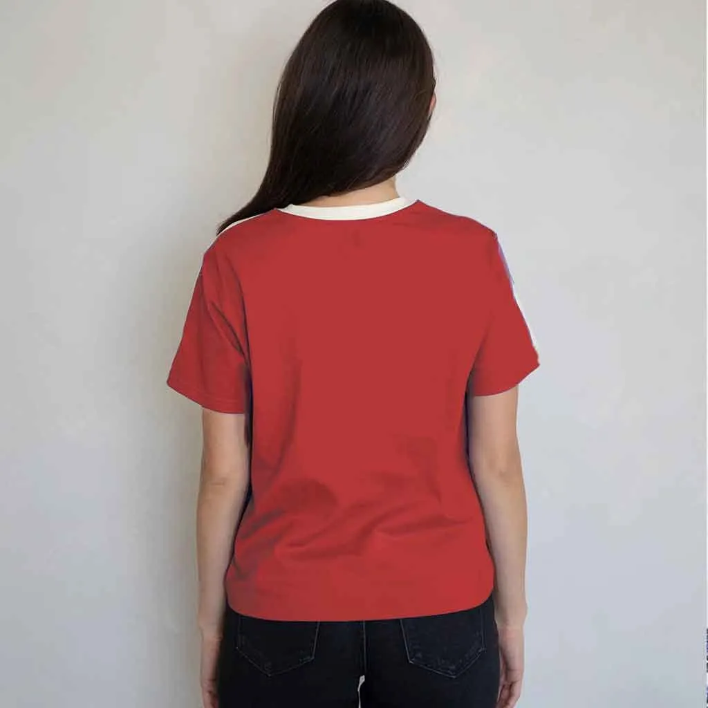 Sporty Varsity Tee - Red